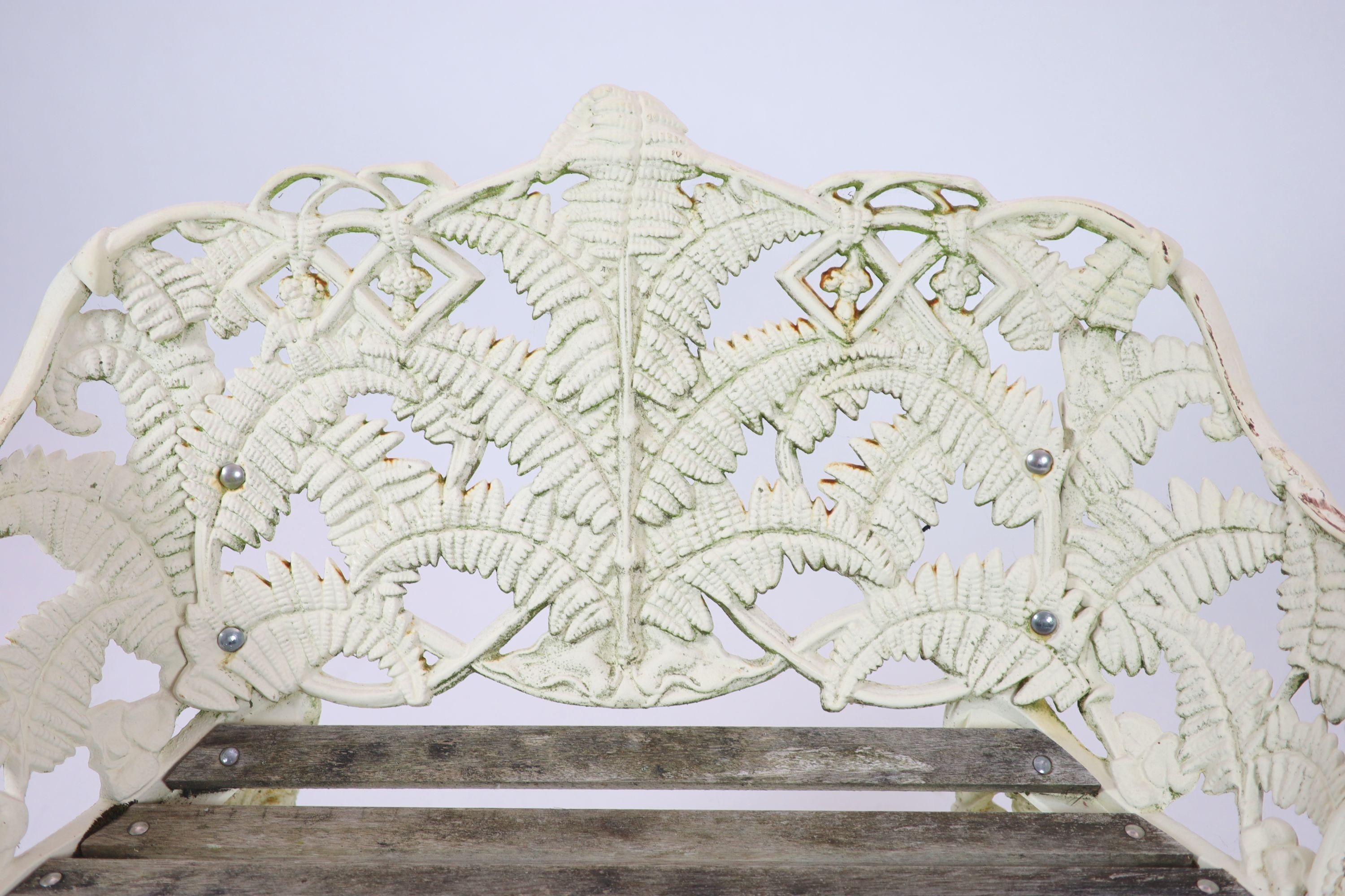 A Victorian cast iron Coalbrookdale 'Fern' pattern garden bench H 86cm. W 112cm. D 56cm.